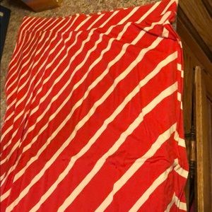 Orange and white striped maxi skirt